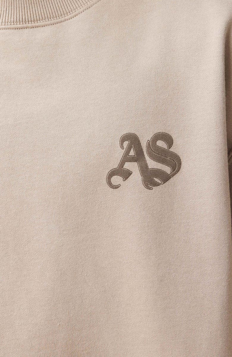 AllSaints Icon Oversize Cotton Crewneck Sweatshirt, Alternate, color, Sandstone Brown