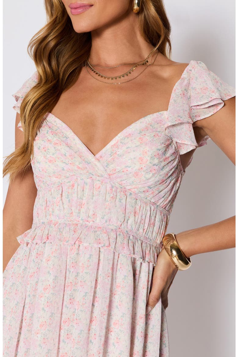 Enchanted Ruffle Maxi Dress (Nordstrom Exclusive), Alternate, color, BLUSH/ MULTI FLORAL