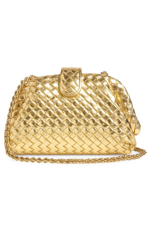 Bottega Veneta Mini Lauren 1980 Intrecciato Metallic Leather Clutch