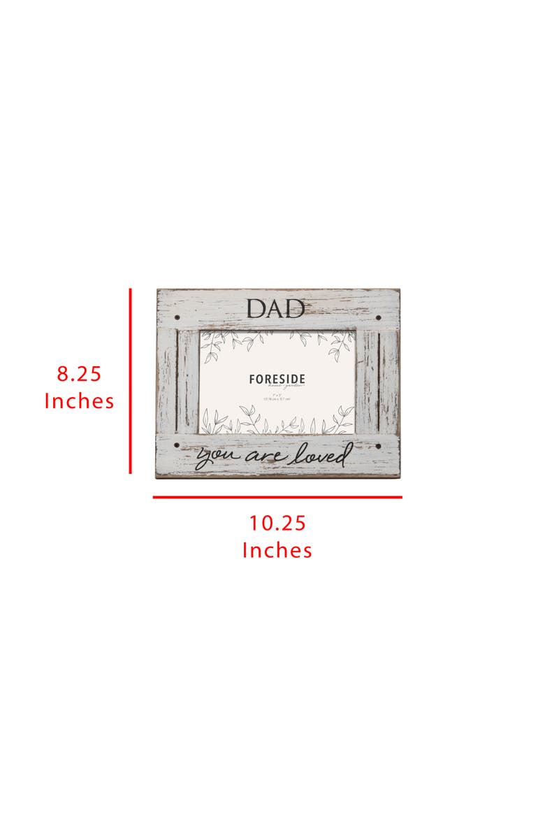 Foreside Home and Garden You Are Loved 5x7 Distressed Wood Picture Frame, Alternate, color, White
