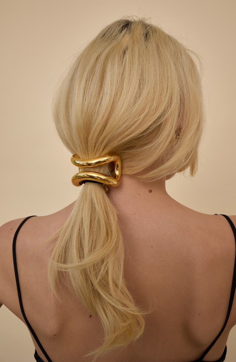 LELET NY Glossy Arched Ponytail Cuff, Alternate, color, Gold