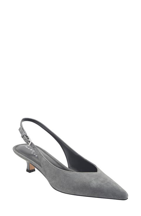 Luciey Slingback Pointed Toe Kitten Heel Pump (Women)