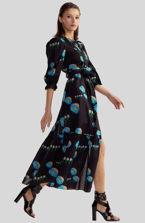 Cynthia Rowley Eve Pintuck Dress In Black Multi
