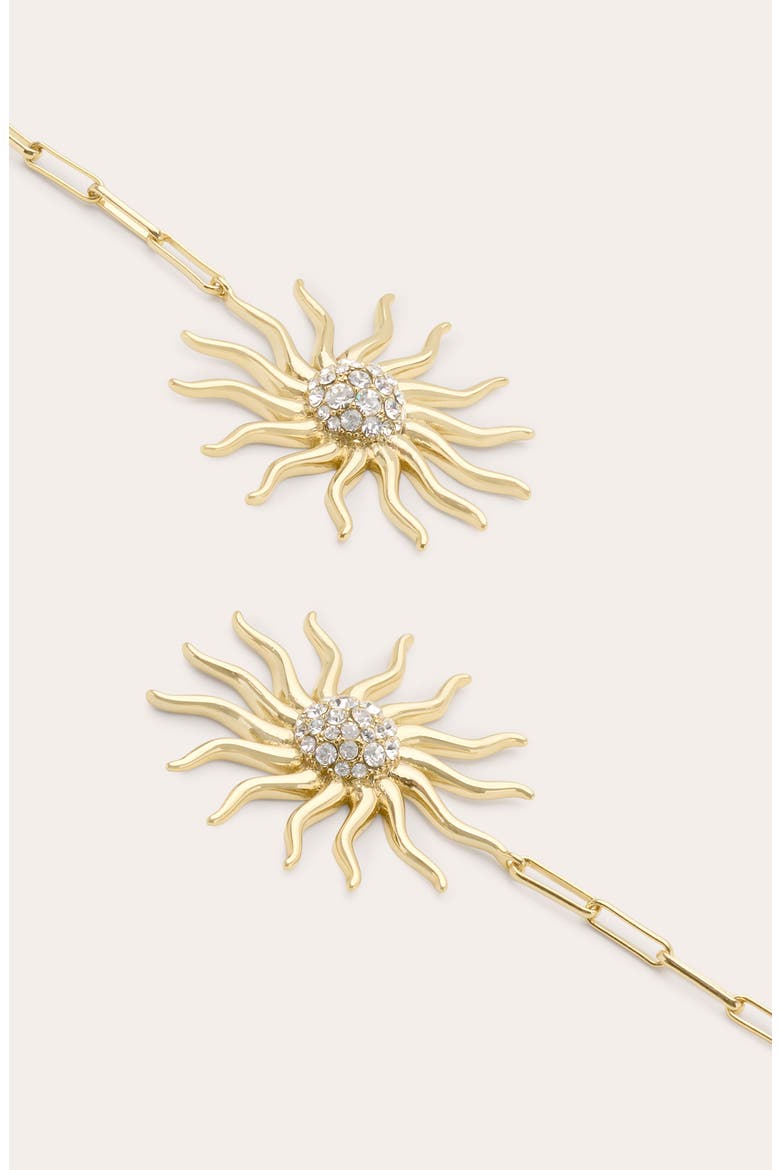 Serra Pavé Sunburst Linear Drop Earrings, Alternate, color, GOLD