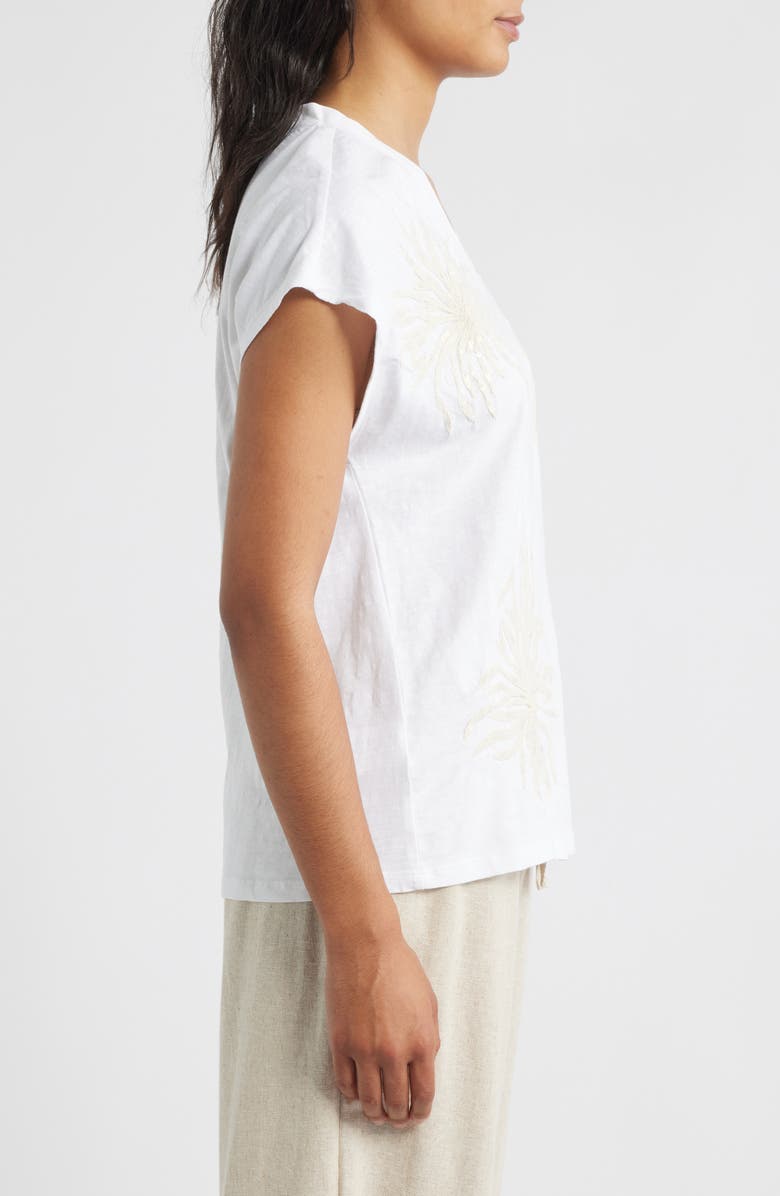 Tommy Bahama Tropic Twist Sequin Embroidery Organic Cotton T-Shirt, Alternate, color, White