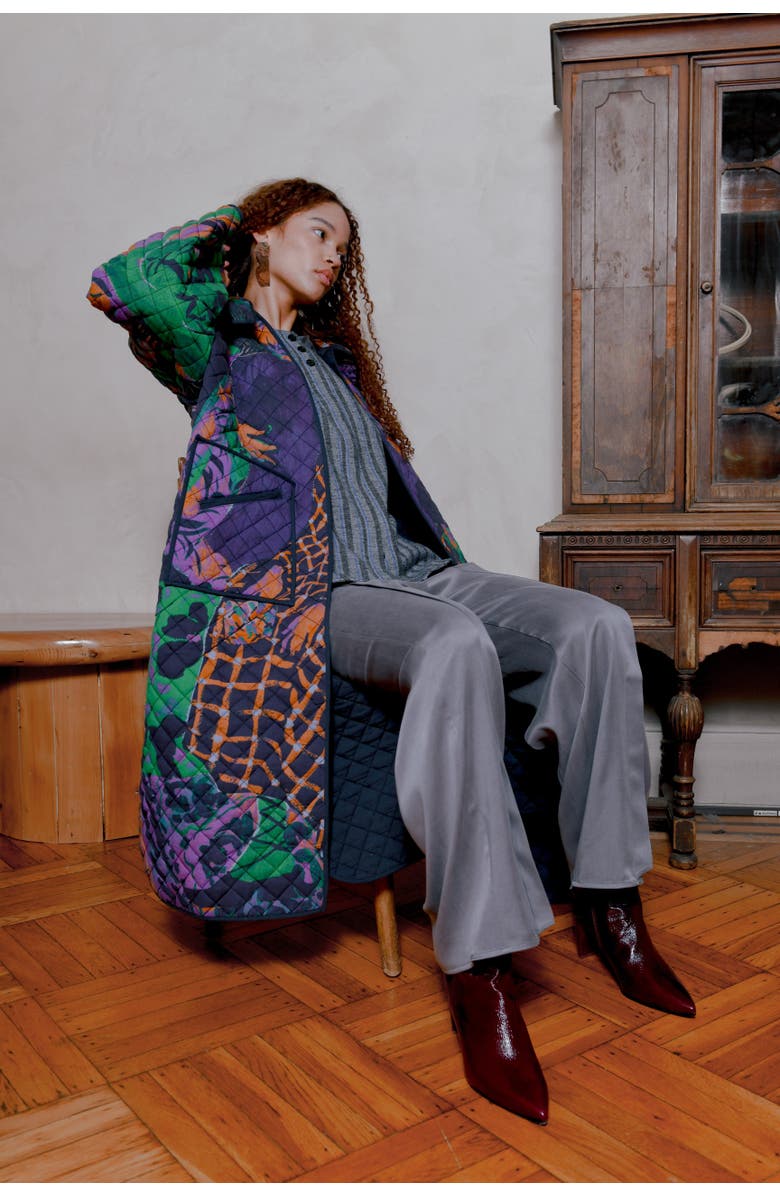 Untitled in Motion Tatum Sculptural Collared Quilted Jacket, Alternate, color, Chambers