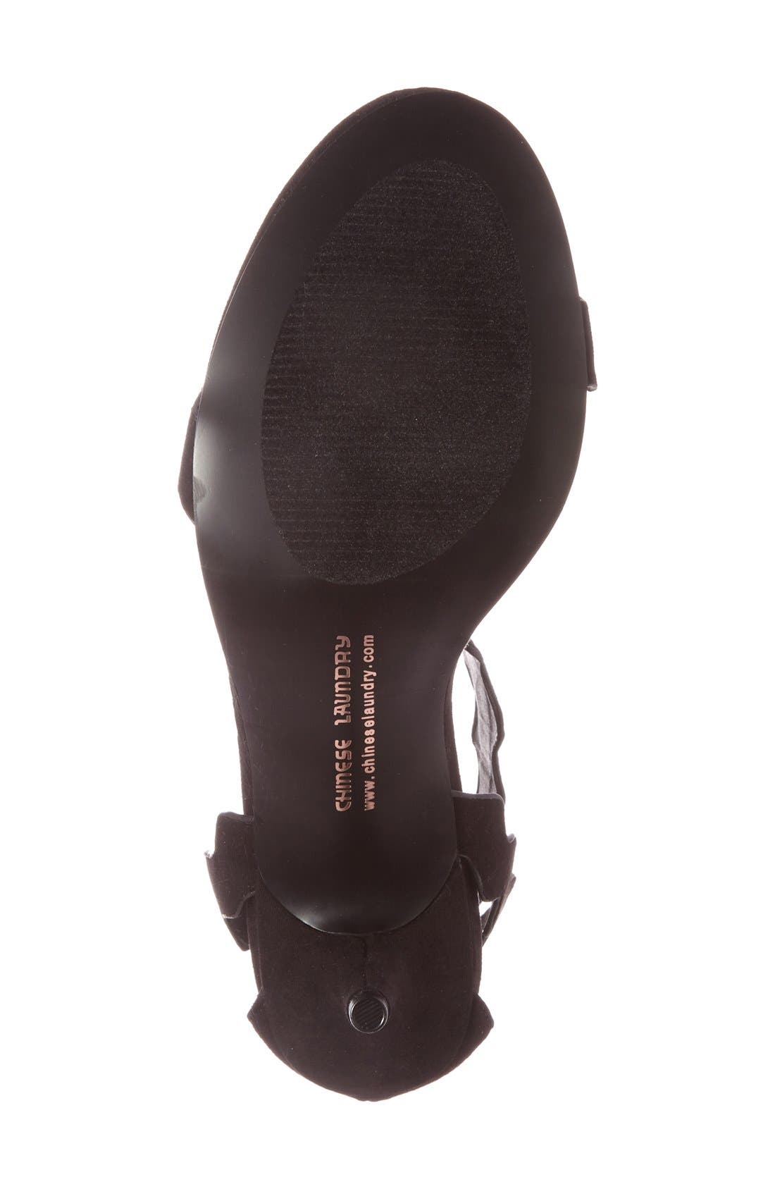 'Rubie' Scalloped Ankle Strap Sandal, Alternate, color, BLACK