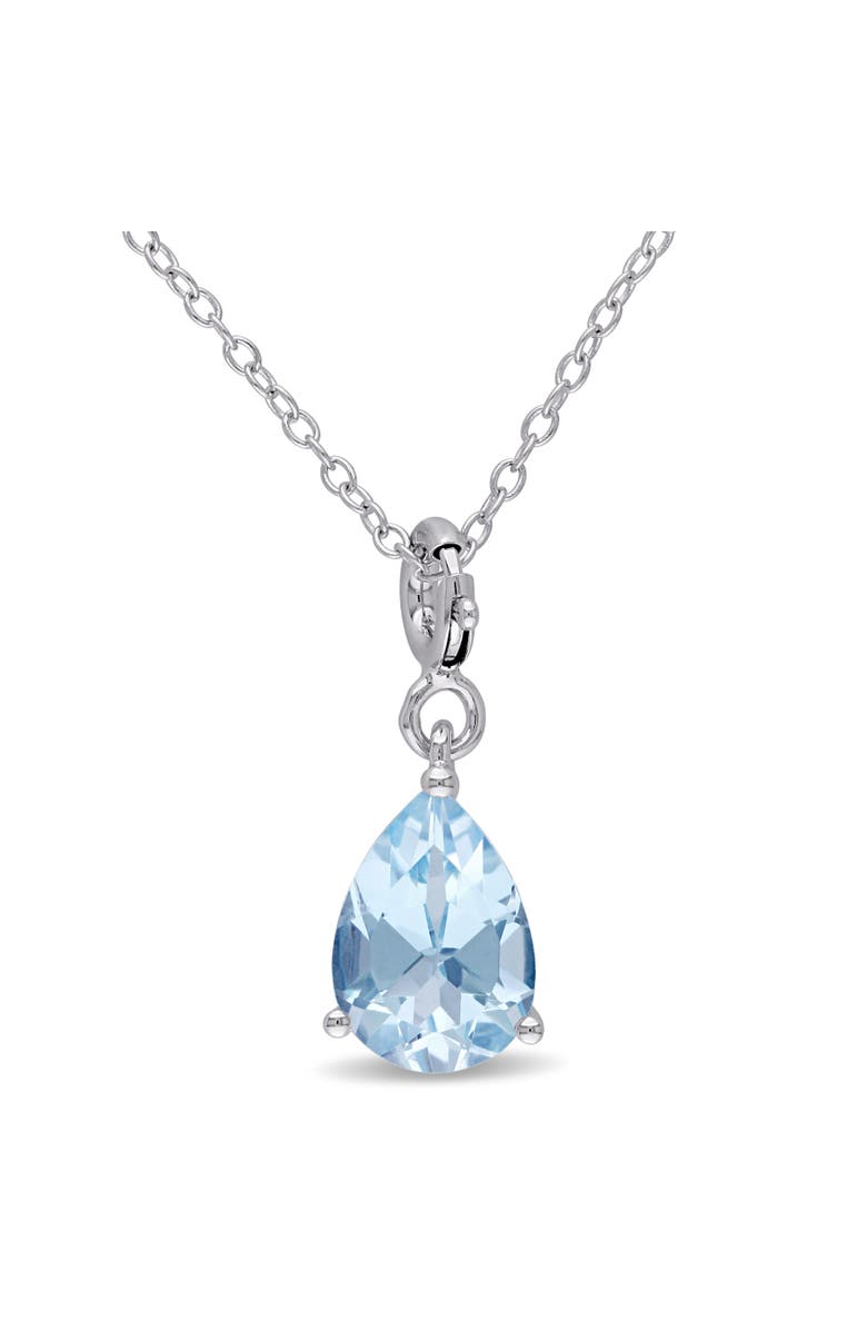 Julianna B. Gemstone Teardrop Enhancer Charm Pendant Sterling Silver, Main, color,