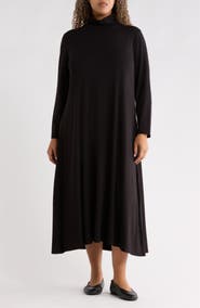 Eileen Fisher Turtleneck Long Sleeve Maxi Dress