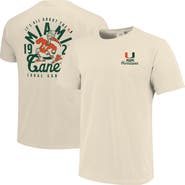 IMAGE ONE Men's Cream Miami Hurricanes Comfort Colors Mascot Overlay T-Shirt