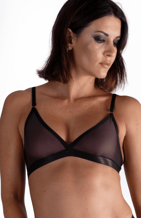 Lustrous Sheer Triangle Bralette