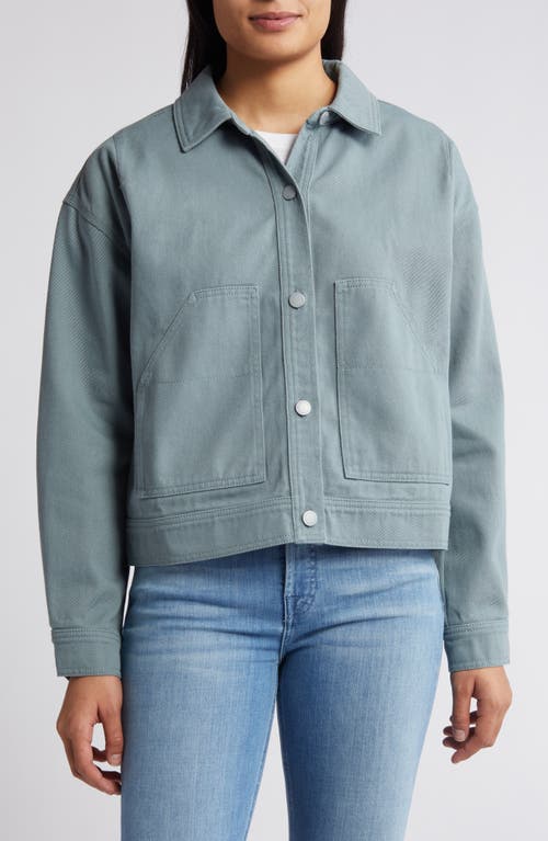 Wit & Wisdom Cotton Twill Utility Jacket In Dusty Slate