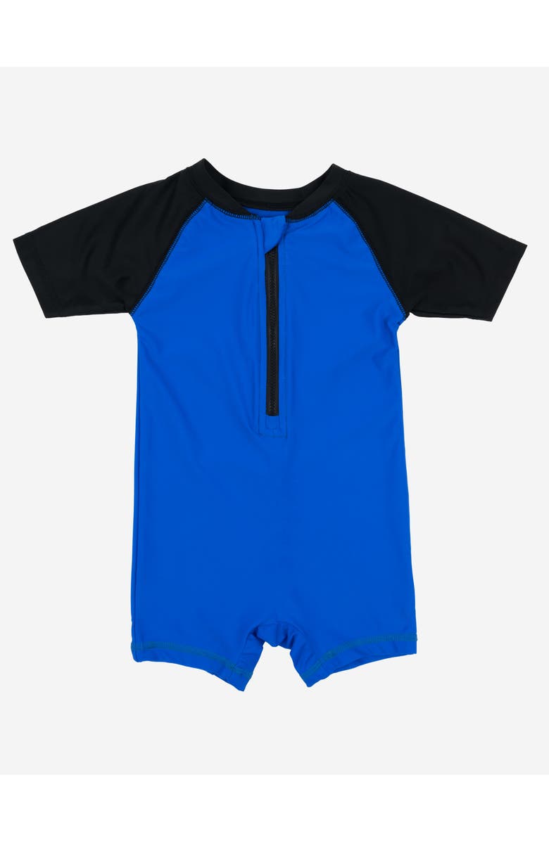 Leveret Baby One-Piece Rashguard, UPF 50+ Sun Protection Swimwear, Main, color, Navy & Black