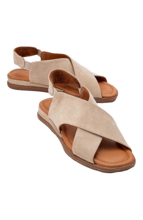 Broods Elastic Leather Slip On Sandals (Women)