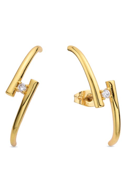 Sara CZ Double Bar Earrings