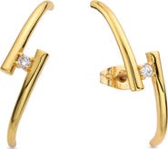EYE CANDY LOS ANGELES Sara CZ Double Bar Earrings