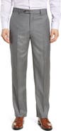 Zanella Todd Relaxed Fit Flat Front Solid Wool Dress Pants