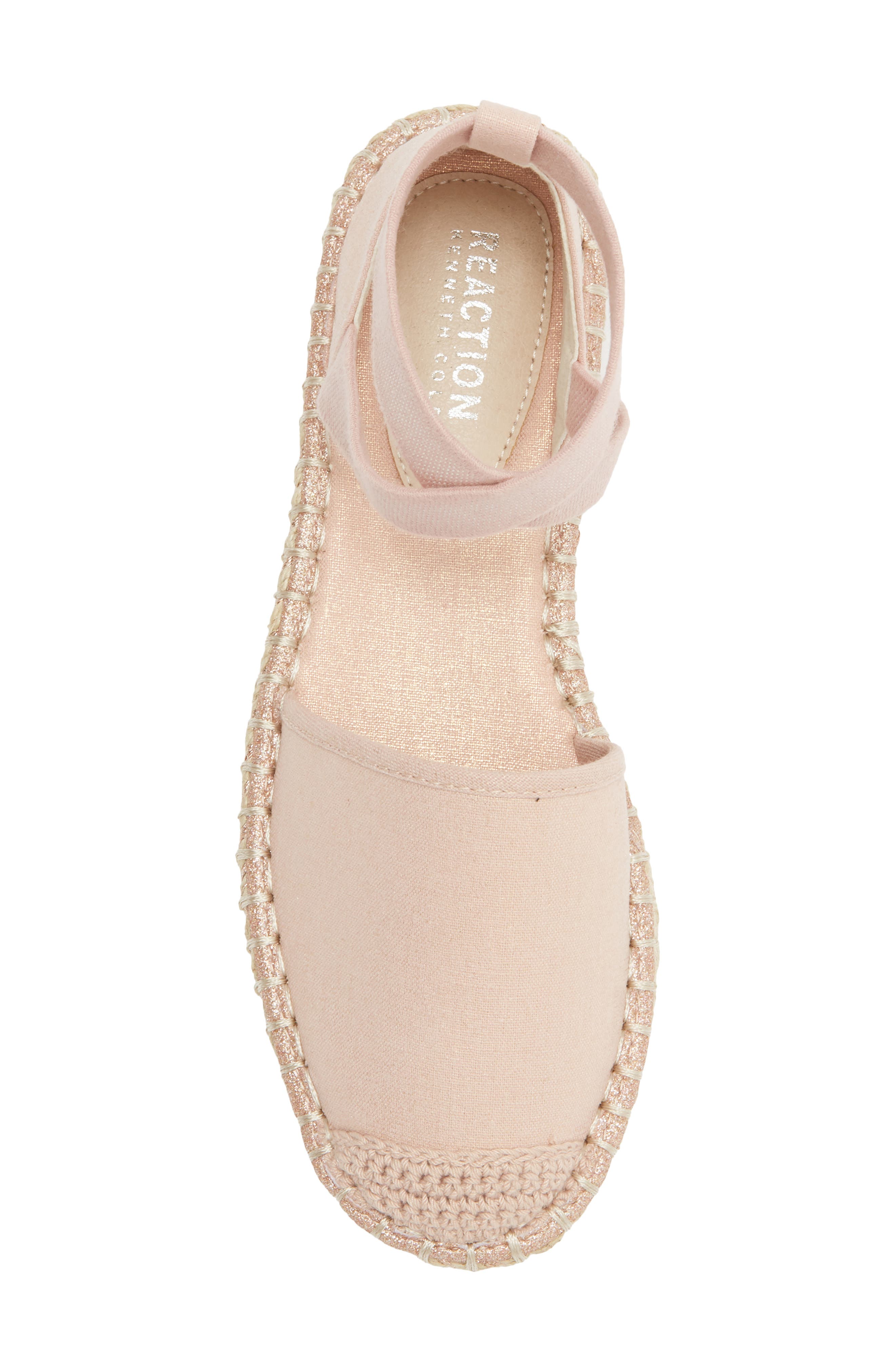 Reaction Kenneth Cole Beech Espadrille Flat, Alternate, color, Rose Metallic Fabric
