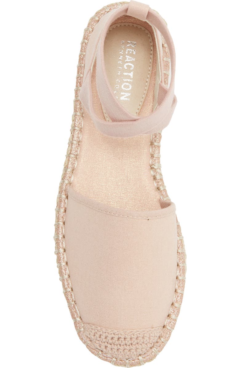 Reaction Kenneth Cole Beech Espadrille Flat, Alternate, color, Rose Metallic Fabric