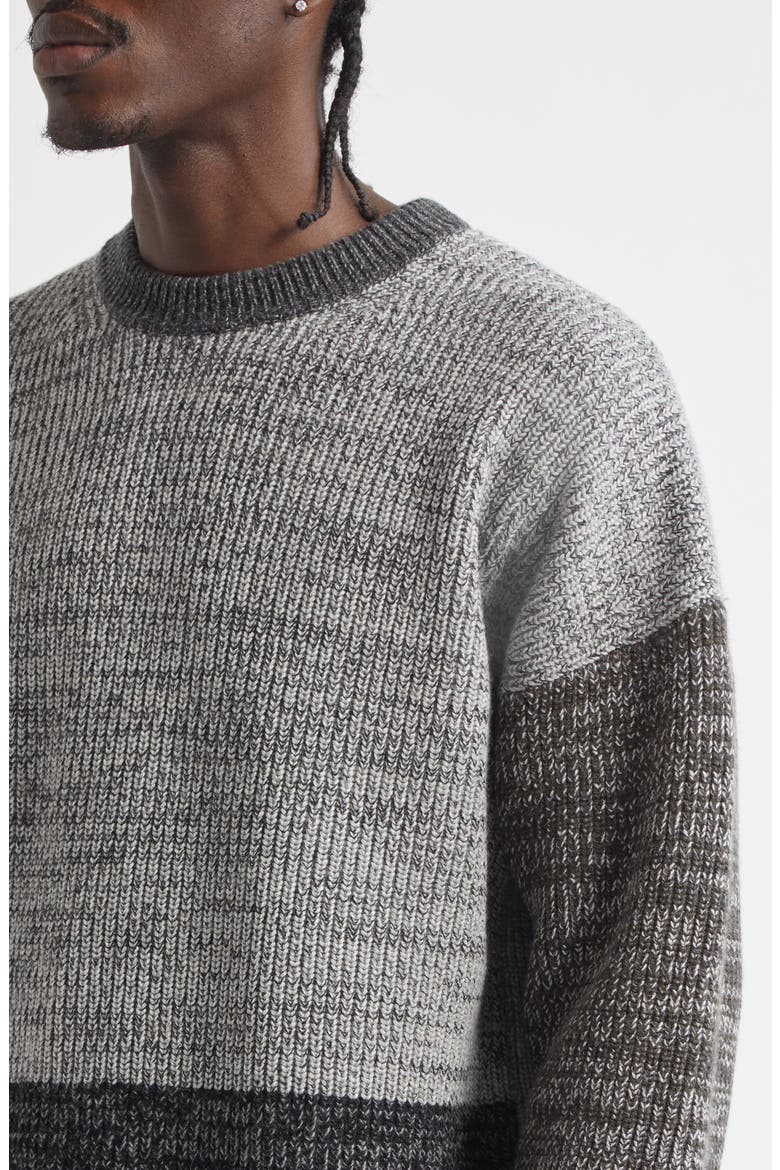 Odd Colorblock Wool Blend Sweater, Alternate, color, TONAL BLACK
