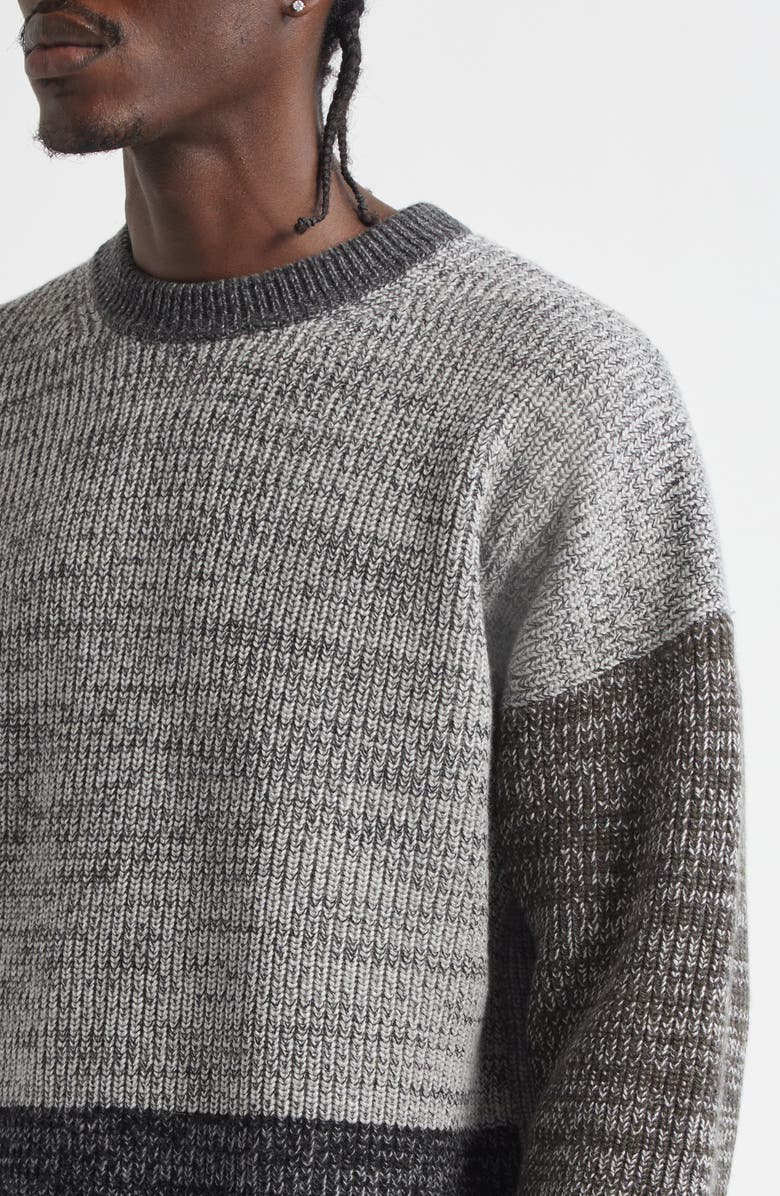 Waste Yarn Project Odd Colorblock Wool Blend Sweater, Alternate, color, Tonal Black