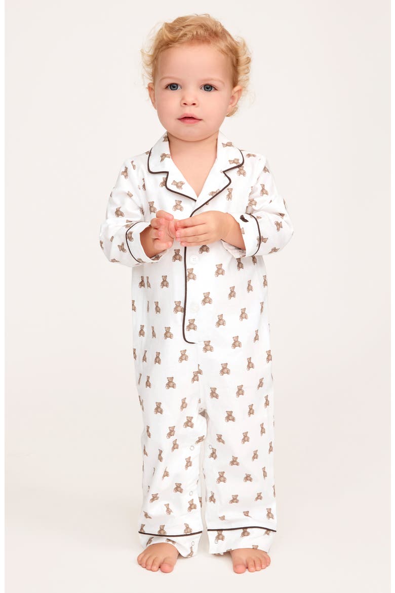 Teddy Tales Classic Romper, Alternate, color, BROWN