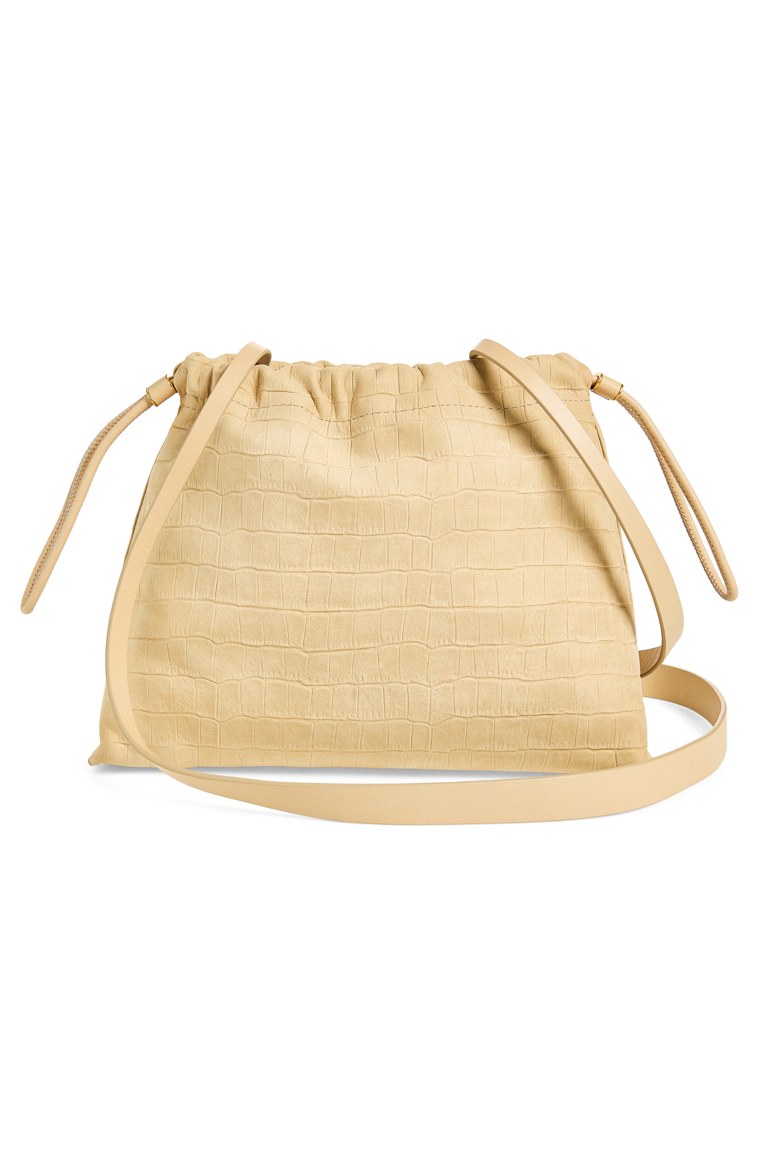 Vince Sarai Croc Embossed Leather Crossbody Bag, Alternate, color, Marzipan