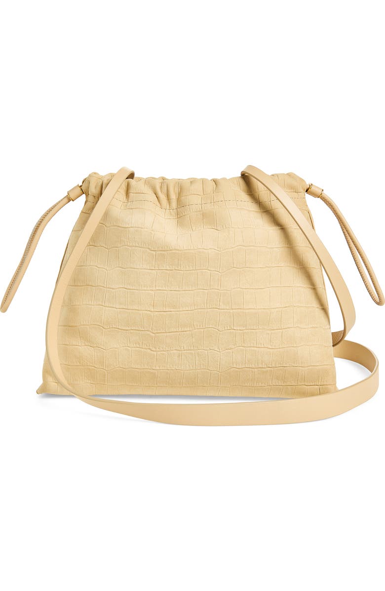 Vince Sarai Croc Embossed Leather Crossbody Bag, Alternate, color, Marzipan