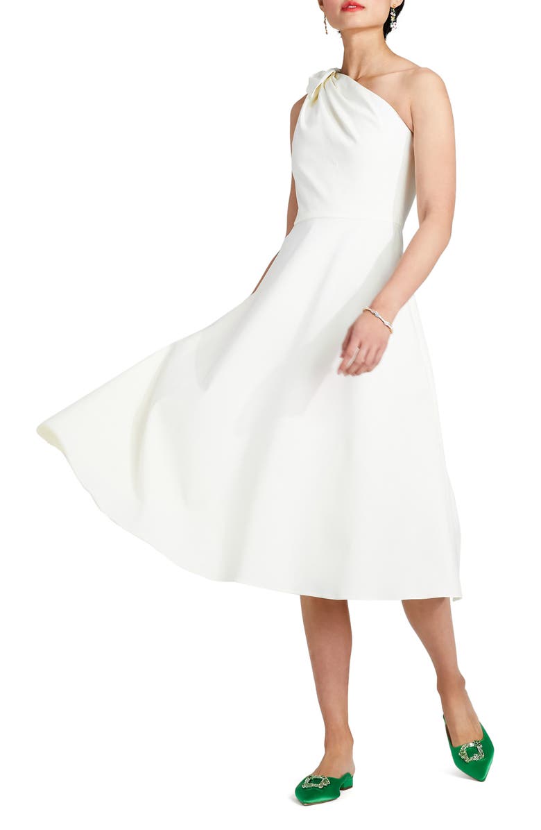 Kate Spade New York one-shoulder cotton blend a-line dress, Main, color, 