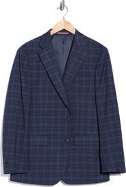 Tommy Hilfiger Plaid Two Button Notch Lapel Sport Coat