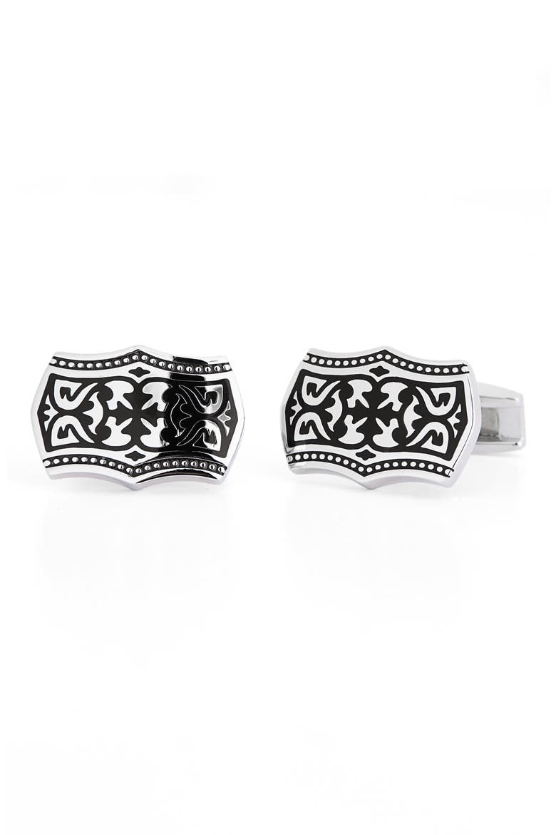 Tattoo Cuff Links, Main, color, SILVER