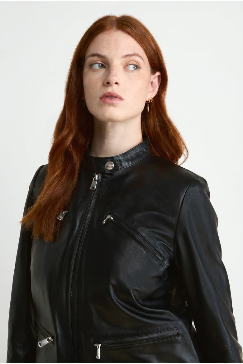 Blair Leather Jacket, Alternate, color, Black
