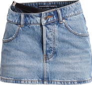 Alexander Wang Asymmetric Bikini Strap Denim Miniskirt