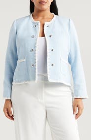 Tahari ASL Bouclé Crop Jacket