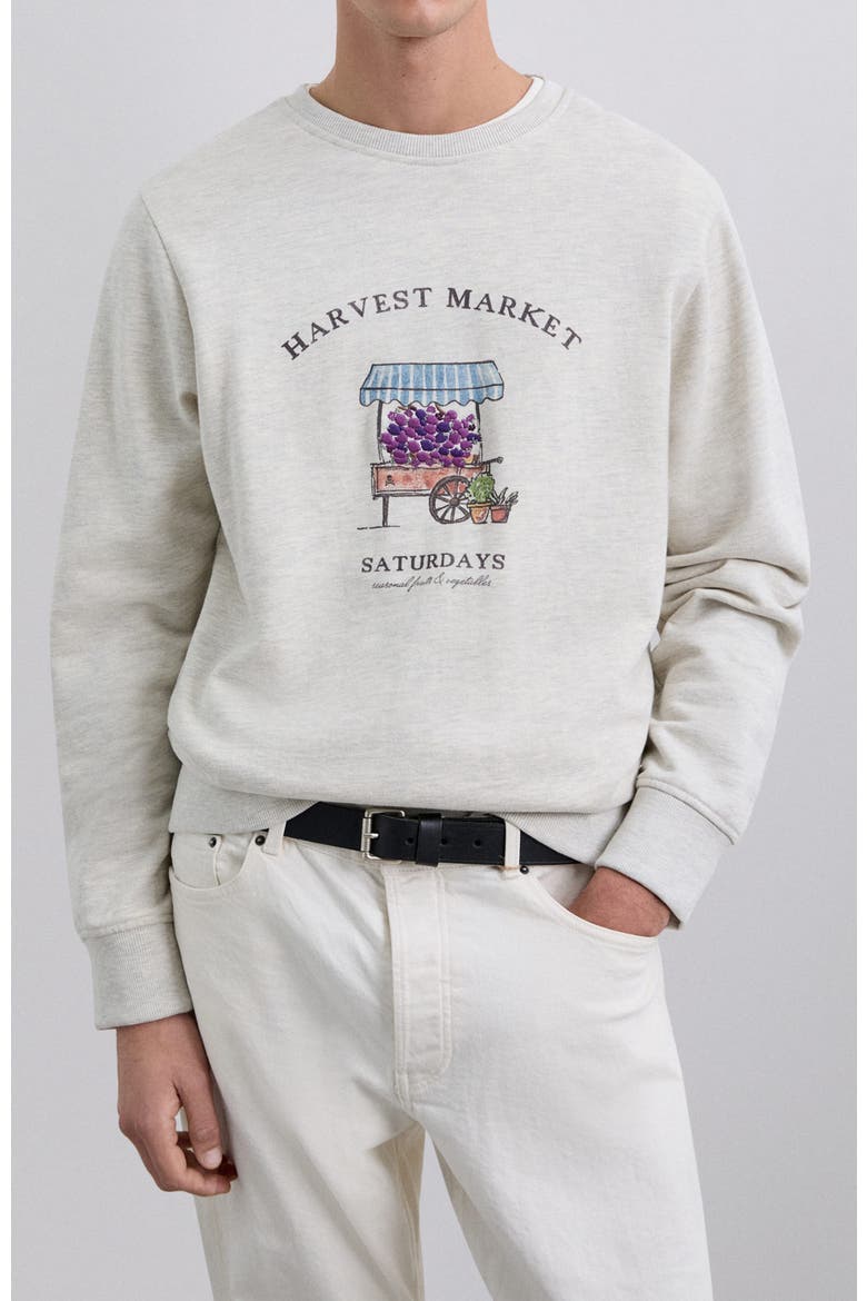 Market Emb Sweater, Main, color, Beigemelange