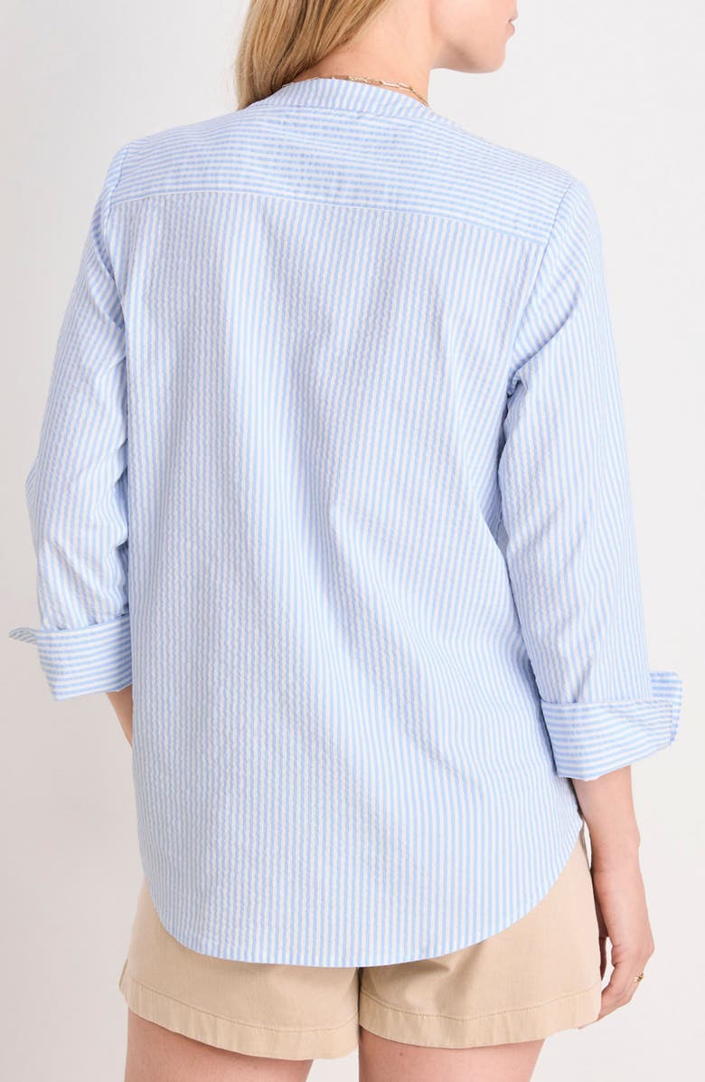 vineyard vines Harbor Savannah Stripe Seersucker Performance Popover Top, Alternate, color, Seersucker-Jake Blue