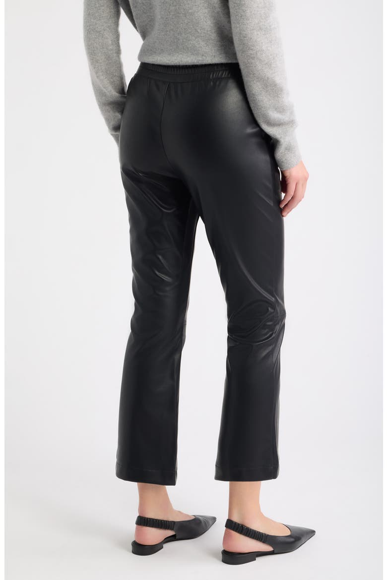Faux Leather Crop Baby Bootcut Pants, Alternate, color, BLACK