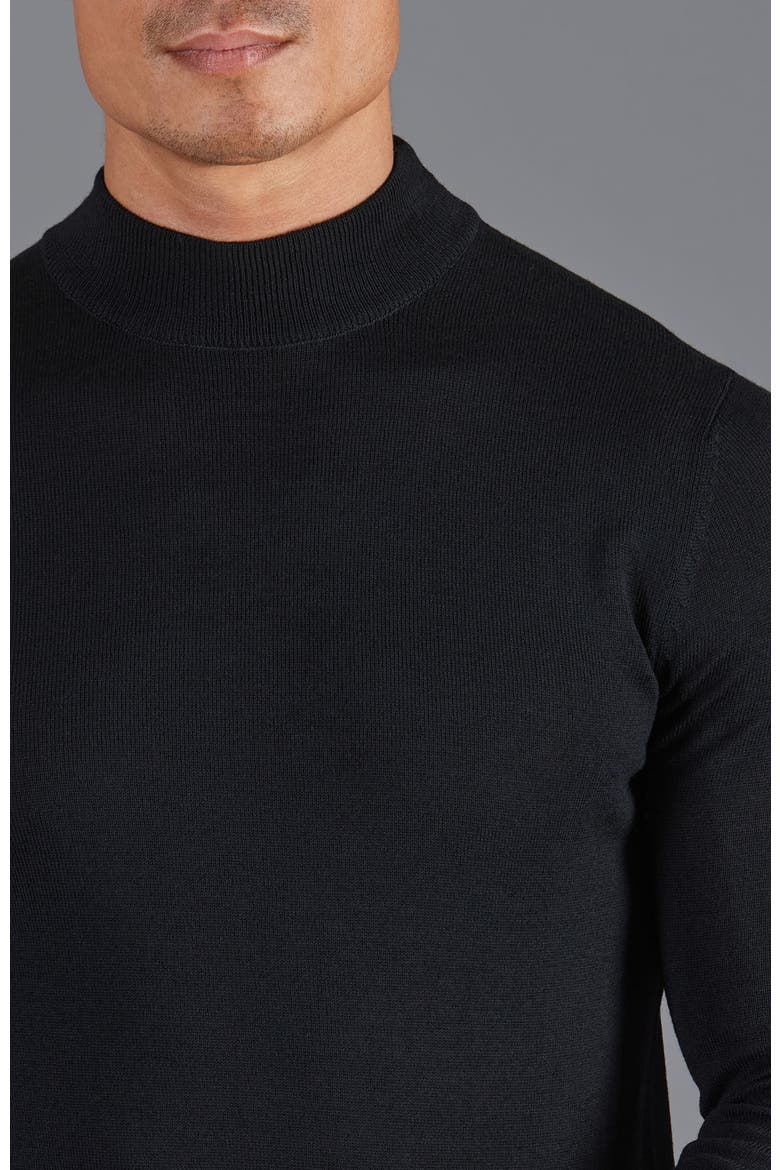 Merino Wool Mock Turtleneck Sweater, Alternate, color, Black