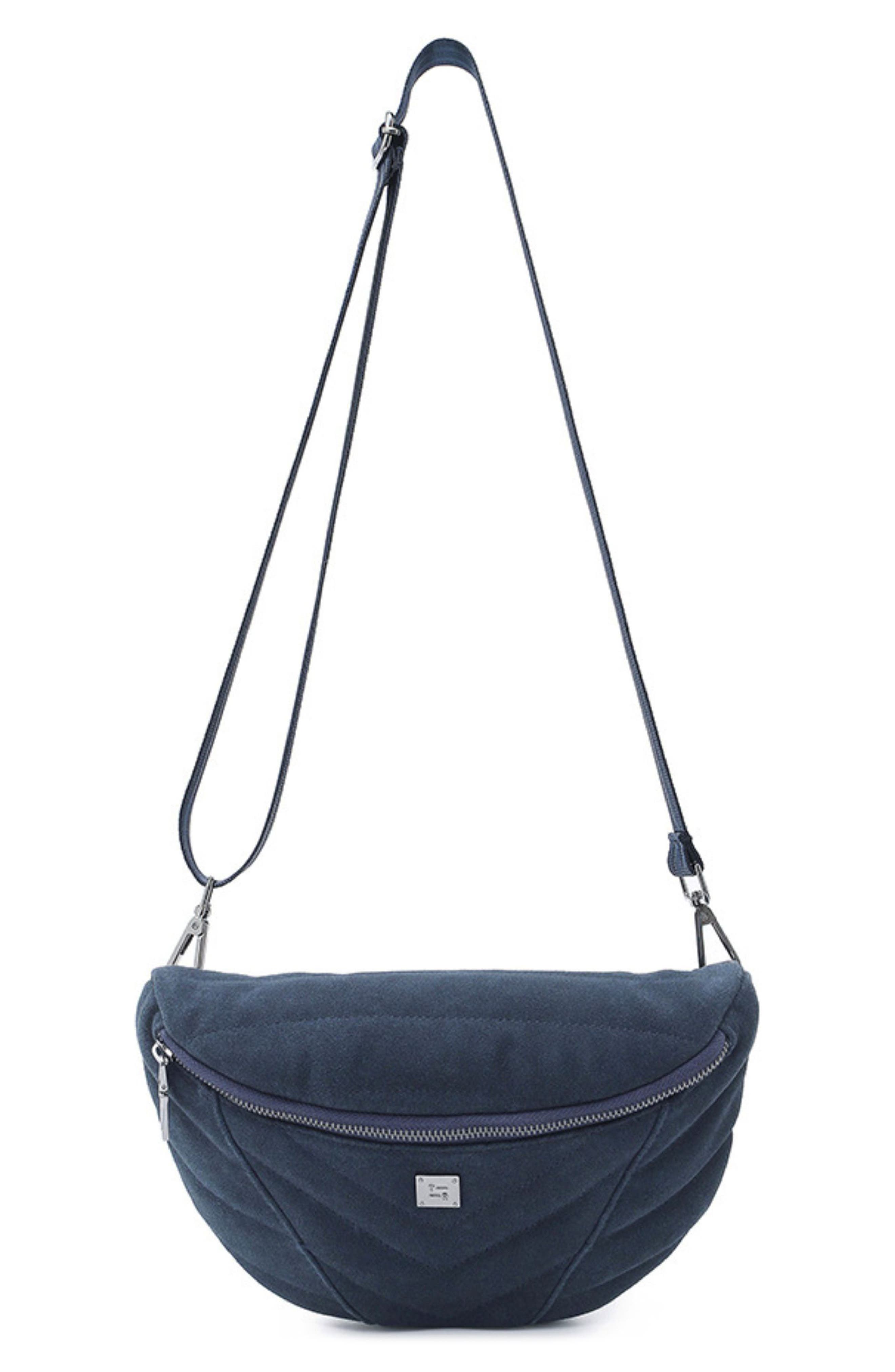 Little Runaway Suede Leather Belt Bag, Alternate, color, INDIGO SUEDE