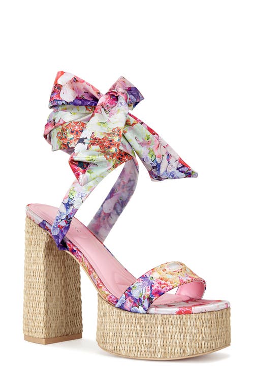 Azalea Wang Lazuli Ankle Wrap Platform Sandal In Pink