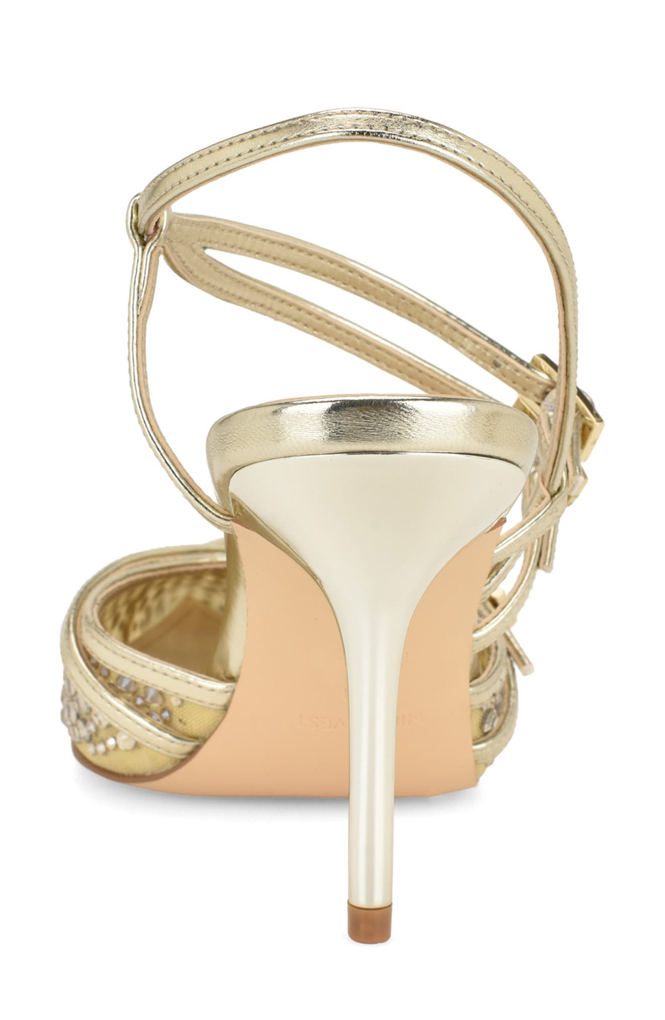 Pertee Crystal Embellished Ankle Strap Pump, Alternate, color, GOLD
