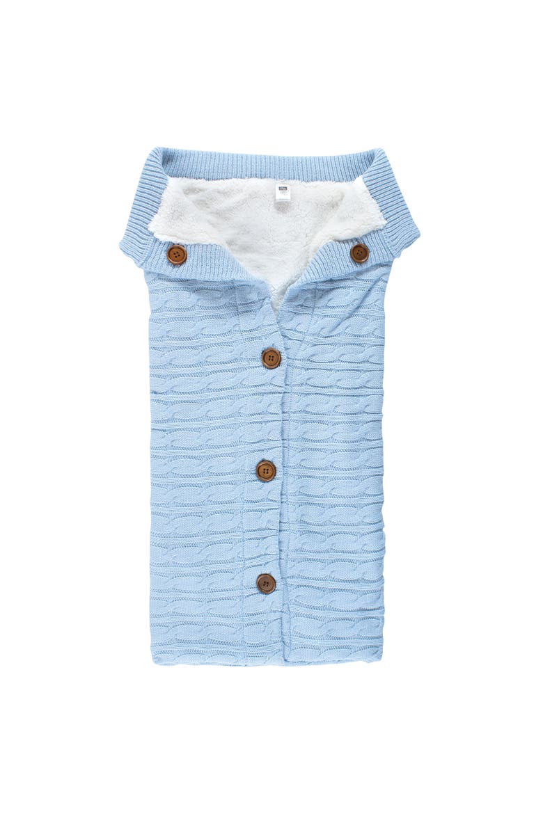 Plush Fluffy Knit Infant Travel Sleep Sack, Main, color, Light Blue
