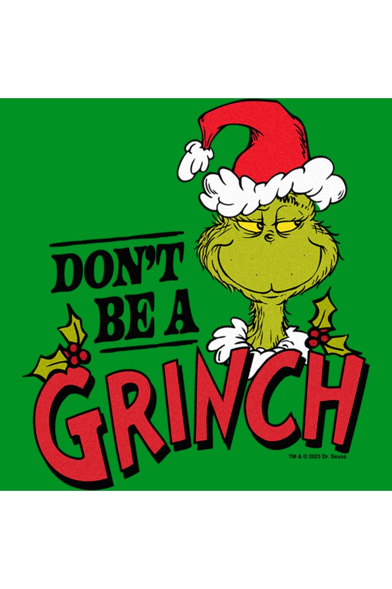 Boy's Dr. Seuss Christmas Don't Be a Grinch Graphic T-Shirt, Alternate, color, Kelly Green