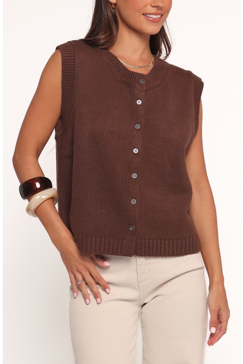 Sweater Vest, Main, color, DARK CHOCOLATE