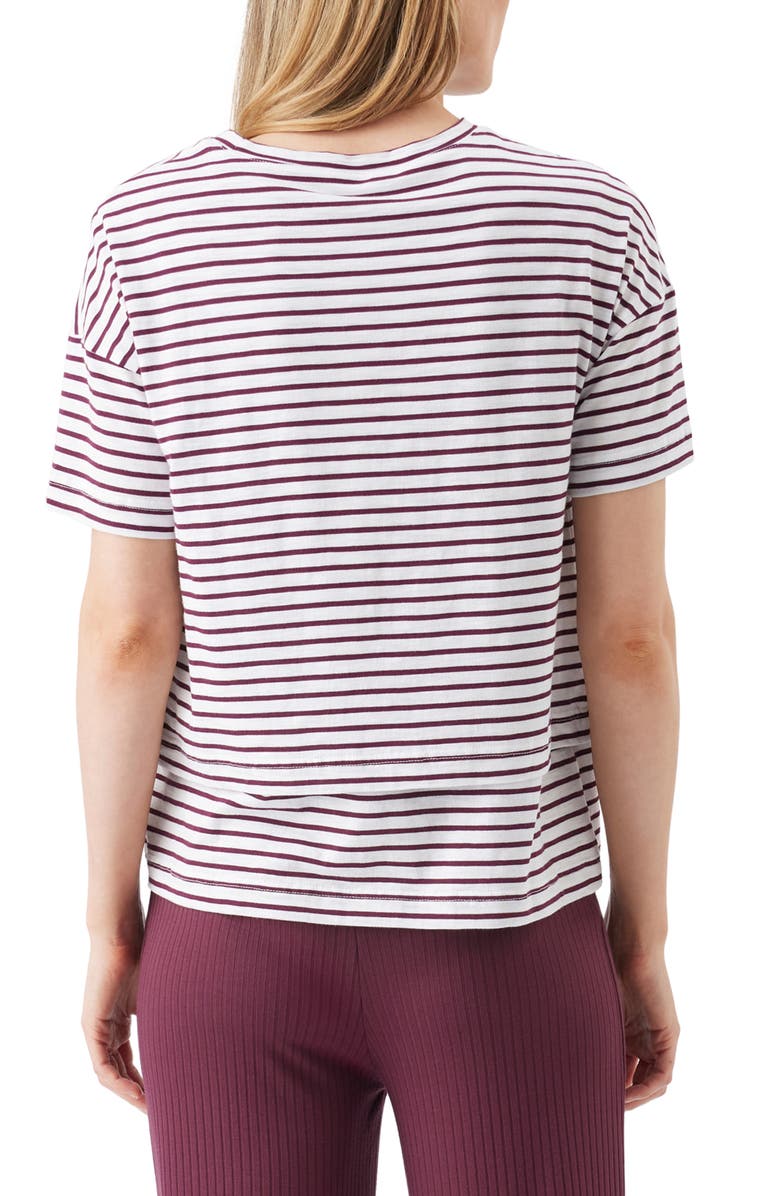 Ripe Maternity Claudette Nursing Tee, Alternate, color, White / Maroon
