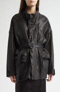 NACKIYÈ Oversize Belted Leather Coat