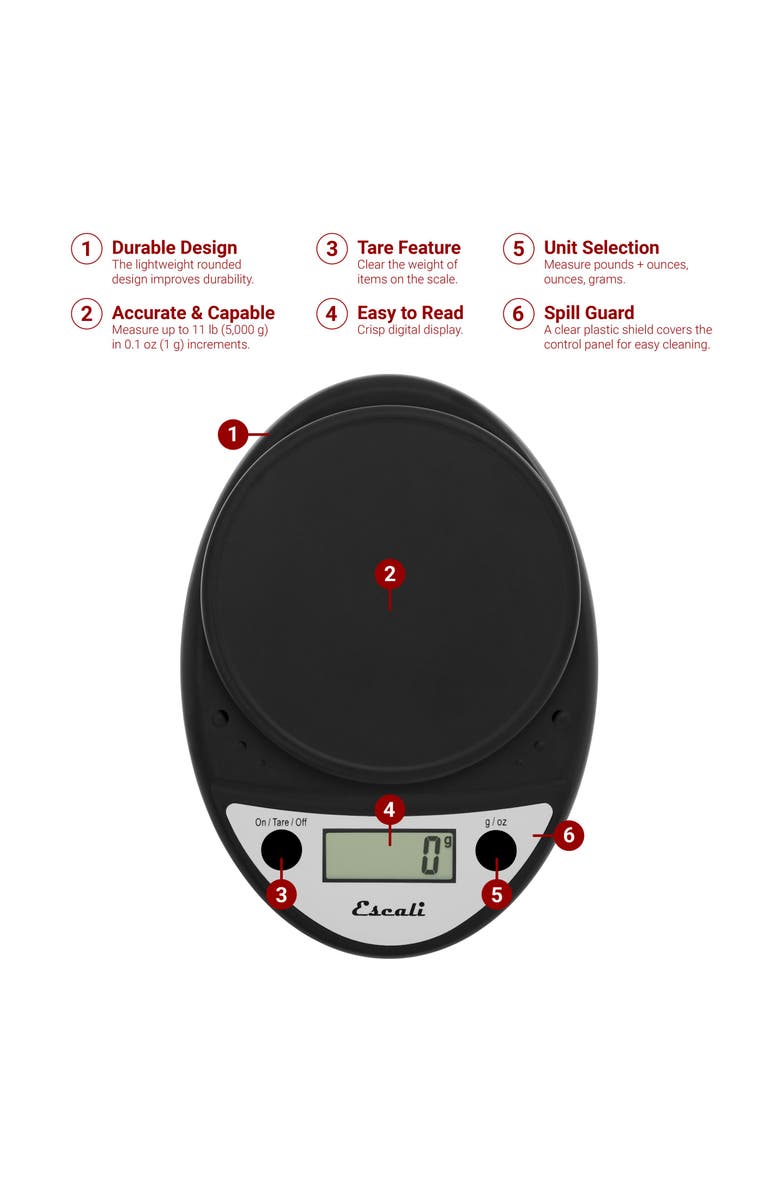 ESCALI Primo Digital Scale, Alternate, color, Black