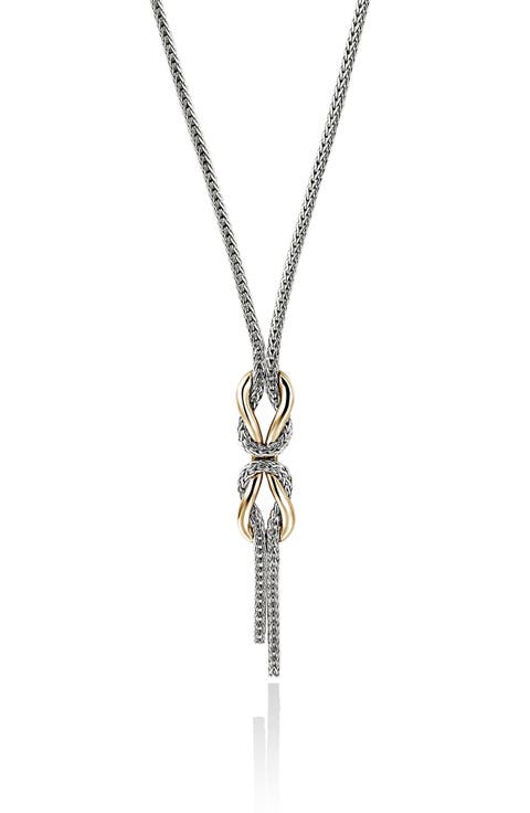 Infinite Love Knot 14k Gold & Sterling Silver Pendant Necklace