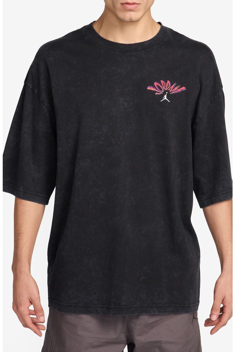 Flight Oversize Cotton Graphic T-Shirt, Main, color, BLACK/ WHITE