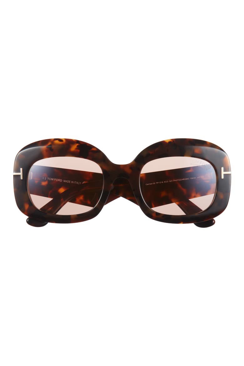 53mm Square Sunglasses, Main, color, DARK HAVANA / VIOLET